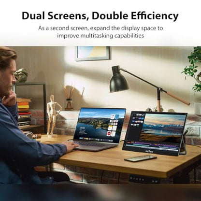 InnoView Portable Monitor 18.5 inch 100HZ 120% sRGB, 1080P FHD IPS Large Portable Monitors for Laptop USB C HDMI HDR Travel Monitor with Kickstand Mac PC Xbox PS4/5 Switch - size: 18.5 INCH