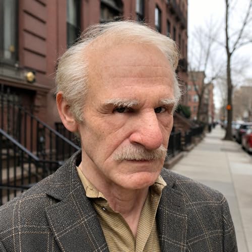 Realistic Old Man Mask for Adults, Elderly Grandpa Full Head Halloween Costume Mask for Cosplay and Costume Party