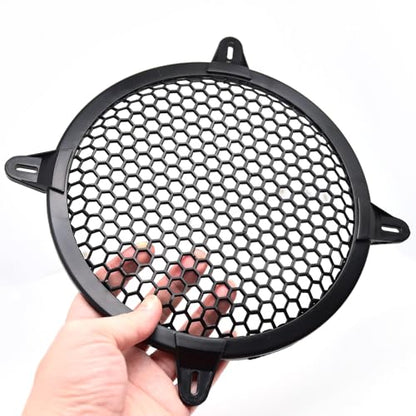 Surf Turtle 8 Inch Hexagonal Speaker Grill Cover | Black Plastic Honeycomb Hole Protective Mesh, Universal Car Audio Subwoofer Speaker Protection Cover