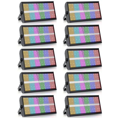 Led Wall Washer Light,200W Stage Lighting Bar Dj Light Bar Party Lights DJ Disco Lights Professional DMX Control Auto Play Sound Activated Strobe Lighting for Parties Church Wedding Club-10PC - color: Black 10PC