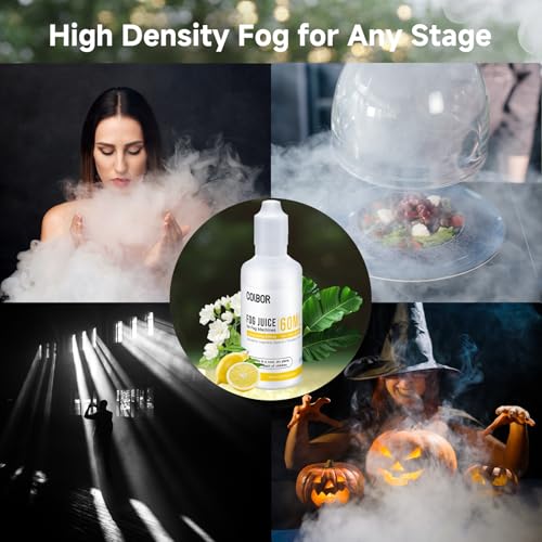COLBOR Fog Machine Liquid Set, 2.03 fl oz (60ml)*2 Fog Juice High Density Odorless Vegetable Glycerin Based Smoke Machine Fluid for Mini Portable Fog Machine COLBOR CF5/CF3 - size: Fog Juice 120ml
