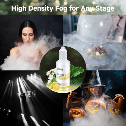 COLBOR Fog Machine Liquid Set, 2.03 fl oz (60ml)*2 Fog Juice High Density Odorless Vegetable Glycerin Based Smoke Machine Fluid for Mini Portable Fog Machine COLBOR CF5/CF3 - size: Fog Juice 120ml