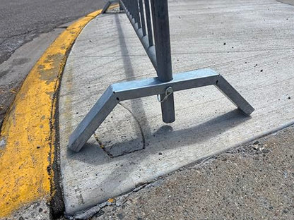 Safety Rail Co. Crowd Control Barrier — Galvanized, 8 ft Includes Bridge Feet — Made in USA