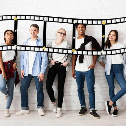 Large Fabric Movies Theme Photo Booth Props Film Themed Party Decoration Movie Theater Photo Frame Camera Action Party Backdrop Movie Theater Hanging for Film Favor Night Theme Birthday Supplies