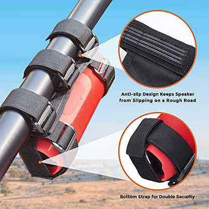 KEMIMOTO UTV Speaker Mount, Adjustable 2 Strap Style Portable Speaker Holder for 1.5" to 2.5" Roll Bar, Compatible with Polaris RZR Ranger Can Am X3 Commander Pioneer Kawasaki Mule (Pack of 2) - size: 3.54 x 5.31 x 2.55 inches (Pack of 2)
