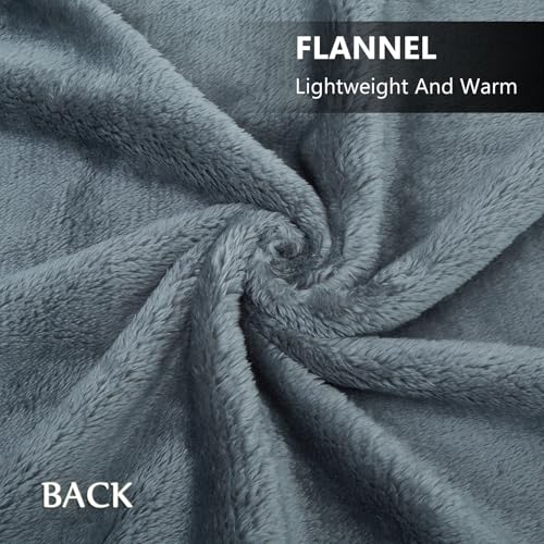 forestfish Fleece Wearable Blanket Oversized, Comfy Lightweight Lap Blanket Poncho Throw With Buttons, 63“x 55” - color: Light Blue, size: Large(63"x55")