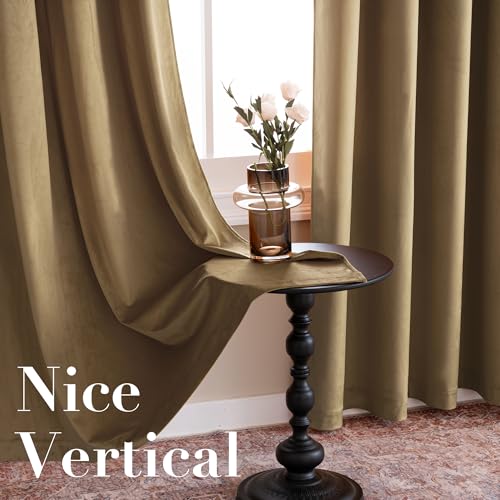 H.VERSAILTEX Luxury Velvet Curtains for Bedroom, 63 Inch, Camel - color: Camel, size: 52"W x 63"L (Pack of 2)