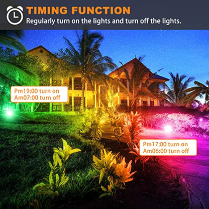 Led Flood Light Outdoor 30W, 300W Equivalent, Color Changing RGB Lights - size: Pack of 2
