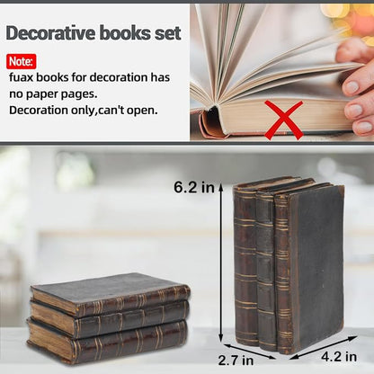 Decorative Books Coffee Table Books Decor - Resin Retro Classical Fake Decorative Books Set of 3 for Living Room, Office, Mantle Shelves Decor 4.2 * 2.7 * 6.2 Inch Guichifun | Resin Retro Classical Fake Books, Living Room Office Mantle Shelves Decor 4.2 *
