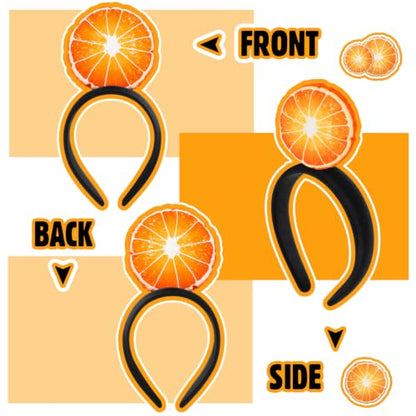 Knitgrip 2 Pcs Pickle Headband Funny Costume Accessories,Orange | Pickle Hats for Adults Women, Halloween Party Dress up, Novelty Headwear for Theme Events, Realistic Green Veggie Design - style: Orange