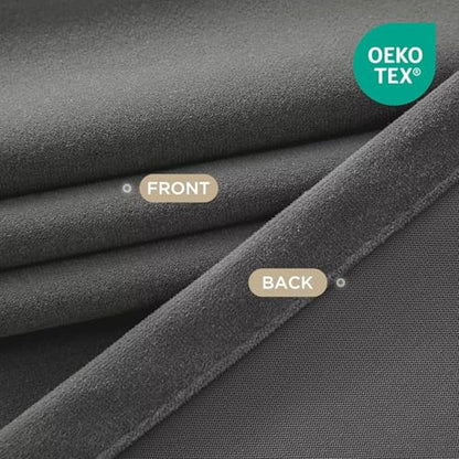 Joydeco Pinch Pleated Velvet Curtains 84 Inch Long 2 Panel Set for Living Room Bedroom, Back Tab Blackout Drapes with Adjustable Hooks (40”W x84”L,Grey) - color: Grey, size: 40"W x 84"L (Pack of 2)