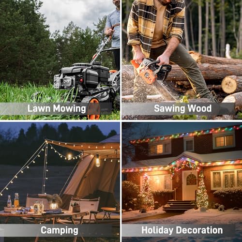 100ft 12/3 Heavy Duty 3-Outlet LED Locking Plug Outdoor Extension Cord ETL | 15A 1875W, SJEOW waterproof -58°F to 221°F, pure copper, construction, woodworking, metal cutting, generator