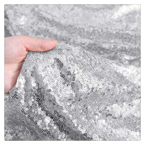 Silver Sequin Backdrop Curtain Drapes 8ftx8ft Glitter Fabric Photo Backdrop | Twilight Sparkle Photo Backdrop Curtain for Wedding/Baby Shower/Pincess Happy Birthday /Graduations/New Years/Theme Party - color: silver, size: 8ftx8ft
