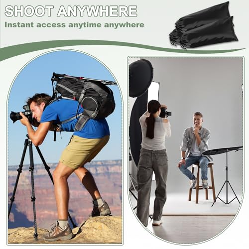 Tripod Case Bag, Nylon Tripod Storage Bag, Long Foldable Monopod Compact Carrying Organizer Pouch- Fitting for (Monopod/Light Stand/Umbrella/Travel) 24 x 6 In & 2 Pack & Black - size: 24 x 6 In