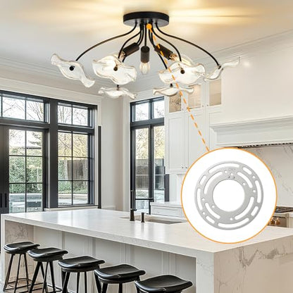 2-Pack Light Fixture Mounting Bracket, 4” Universal Mounting Plate | Round Light Fixture Mounting Plate with Screw and Nuts for Chandelier, Ceiling Light, Floor Lamp, Wall Sconce Repair and DIY