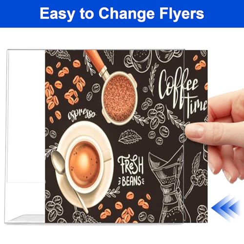 Acrylic Sign Holder 8.5 x 11 Horizontal , Clear Plastic Display Stand for Tabletop, Acrylic Stands for Flyers, Table Paper Holder, Vertical Sign Holder 8.5x11 for Restaurants, Office and School (Slant 6 Pack 11x8.5) - size: Slant 6 Pack 11x8.5