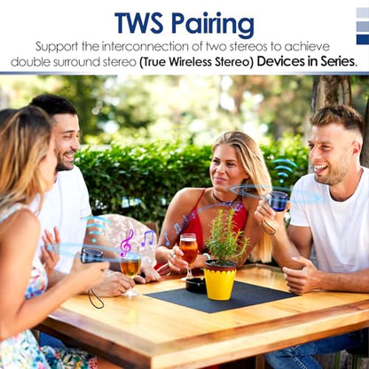 Small Bluetooth Speaker with Lights, Mini Speakers with BT5.4, Stereo Sound | 12H Battery Life, Metal Cover,TWS Pairing, Wireless Speaker with RGB Lights for Home/Travel/Outdoor/Car/Beach by Music Lovers - color: Blue