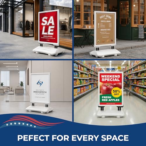 Custom Weighted Sidewalk Sign by DC – 23x33 Outdoor Sign Holder with Custom Print | Heavy Duty Advertising Stand for Business, Storefront Use | Made in USA - color: Pavement Curb Sidewalk Sign