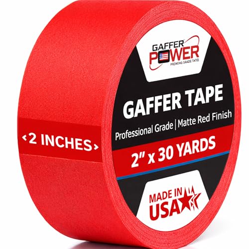 Gaffer Power Red Gaffer Tape 2 Inch x 30 Yards, Pro Grade, Made in USA - color: Red, size: 2 inches x 30 yards | 1 pack