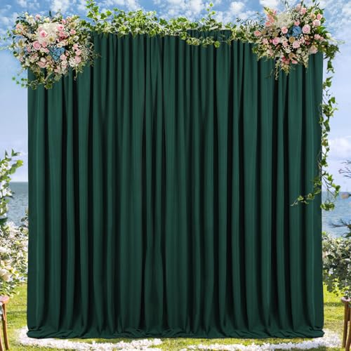 Green Backdrop Curtains 10ftx8ft Halloween Polyester Photo Drapes - color: Green, size: 2 Panels 5ft X 8ft