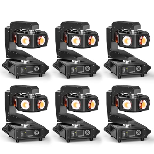 Moving Head Light 6 x 40W RGBW Stage Lighting DJ Lights Beam Spotlight 14/16 CH Wash Light with DMX and Sound Activated for Church Wedding Parties Live Show Bar 6 PCS - color: 6 Pack