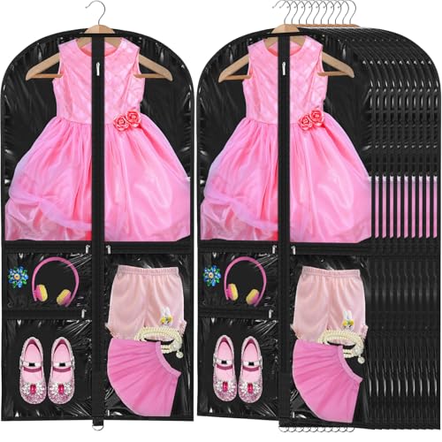 Windyun 10 Pack Garment Bags Costumes Kids 40", Translucent Black - color: Translucent Black