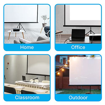 Pyle 60 Inch Portable Projector Screen with Tripod Stand – Fold Out Roll Up, HD Premium 16:9 Aspect Ratio, Matte Viewing Surface for Indoor and Outdoor Use, Perfect for Home, Office and Presentations - size: 60 inch