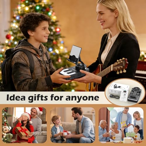 JTEMAN Cell Phone Stand with Bluetooth Speaker and Charging Stand,Piano Keys Design,Music Lovers & Teacher Gifts,Birthday Gifts for Men Women Dad Mom,Cool Tech Gadgets-Black - color: Black