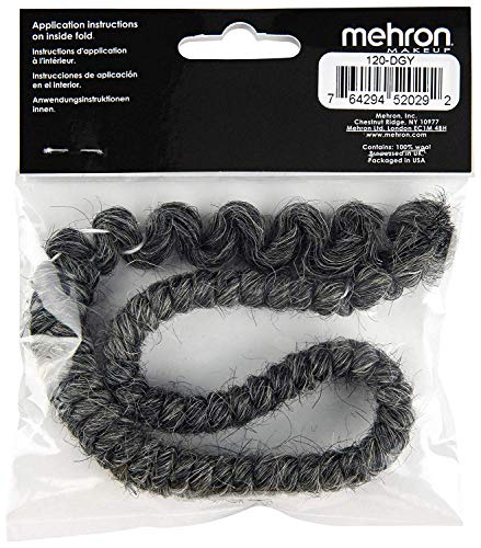 Mehron Makeup Crepe Hair - DARK GREY, Special FX Fake Hair - color: Dark Grey
