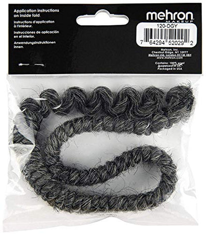 Mehron Makeup Crepe Hair - DARK GREY, Special FX Fake Hair - color: Dark Grey