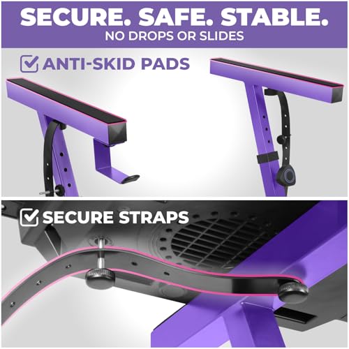 Liquid Stands Piano Keyboard Stand - Z Style Adjustable and Portable Heavy Duty Music Stand for Kids and Adults -Fits 54-88 Key Electric Pianos - Sturdy Musical Keyboard Stand (Purple) - color: Purple
