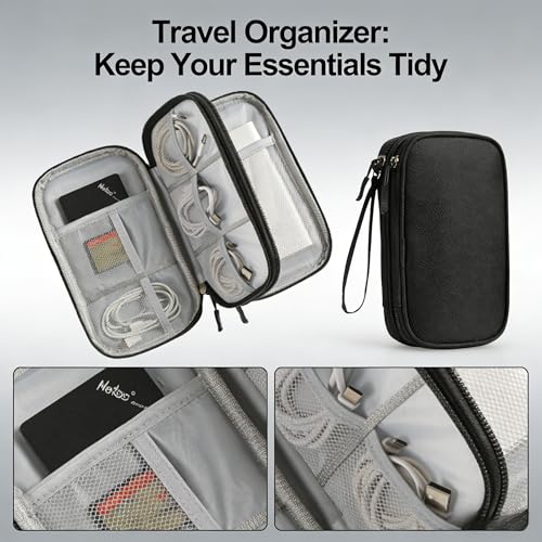 Travel Storage Box - Hard EVA Protective Cover for Mobile Power Bank, Charger, Cable, Phone and Accessories - Portable Storage Bag for Airplane, Business Travel, Home Furnishings