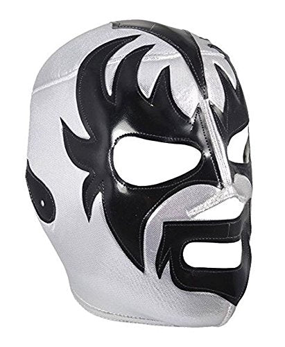 Del Mex Lucha Libre Adult Luchador Mexican Wrestling Mask Costume - color: Kiss (Silver/Black)