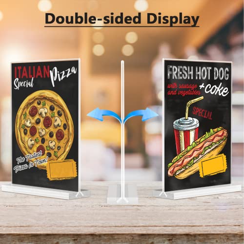 MaxGear Acrylic Sign Holder 8.5" x 11" Double Sided Acrylic Stand, 3 Pack | Clear Acrylic, Double-Sided Display, Stable Tabletop Stand, Quick Paper Replacement, Fits Menus, Signs, Notices, Photos - size: Slot-3pack