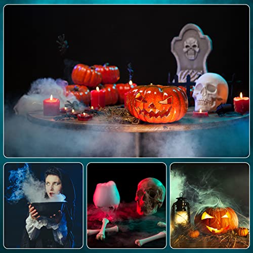 Maitys 4 Pcs Mist Maker Fogger Small Ultrasonic Fog Machine Fountain Halloween Cauldron Mister Fogger Water Garden Pond Foggers Air Humidifier with 12 LED Light Flashes for Party