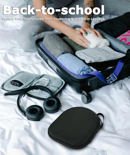 Ginsco Case Compatible with JBL Tune 510BT Bluetooth Headphones, with JBL Tune 520BT/670NC Live 460NC/Junior 320, with Sony WH-CH520/510, Travel Carrying Headphone Case for On Ear Headphones (Black) - color: Black