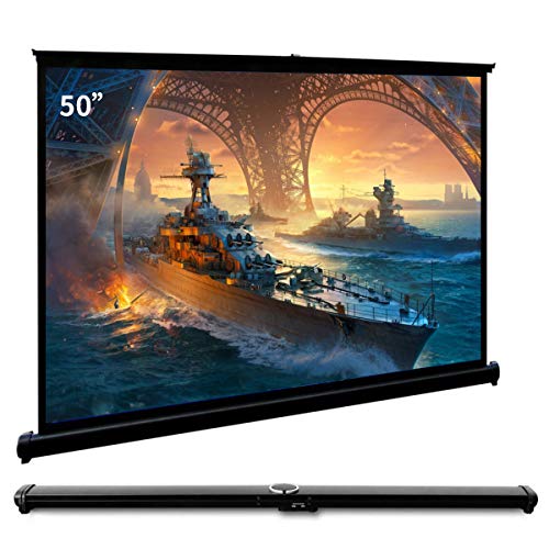 Cocar P1-SN50 50 inch Portable Projection Screen for Mini/Professional LED/LCD/DLP Projector Self Standing Pull-Out Style Indoor Outdoor Home Cinema - 4:3/16:9 Compatiable - size: 50" Screen 4:3