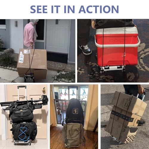 KEDSUM 270LBS Utility Luggage Cart with 4 Wheels, 100% Aluminum Hand Truck Dolly, Folding Hand Truck with Advanced Tank Wheels, Portable Dolly Cart for Luggage, Travel, Shopping, Office Use