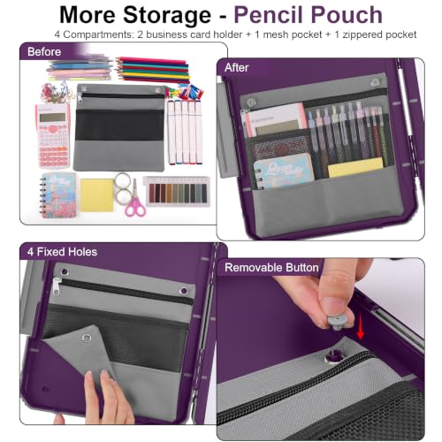 Clipboard, Clipboard with Storage, Heavy Duty Clip Boards 8.5x11, Protective Over Molded Edge, Plastic Clipboards, Contractor Folder with Internal Pen Pouch for Driver (Purple Alfalfa) - color: Purple Alfalfa