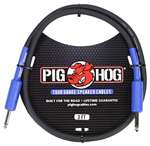 Pig Hog PHSC3 High Performance 14 Gauge 9.2mm 1/4" Speaker Cable, 3 Feet - size: 3 feet