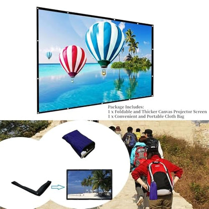 180 Inch Outdoor Projector Screen 16:9 Folding Portable Movie Screen | HD Home Theater, Large Size, Thick Canvas Movie Projection Screen for Camping/Office/Party/Double Sided Projection - size: 180 Inch