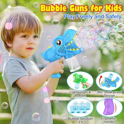 3 Bubble Guns Kids Toys Bubbles Machine, Outside Toys for Ages 3-5 4-8 Kids - color: Blue+green+purple