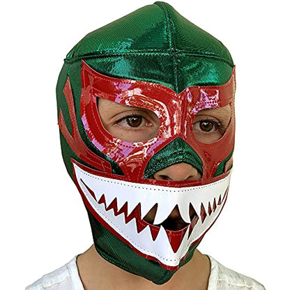 Make It Count (Pick your) Youth Kids Children Lucha Libre Luchador Wrestling Mask (Kids - Fit) - style: Green Shark