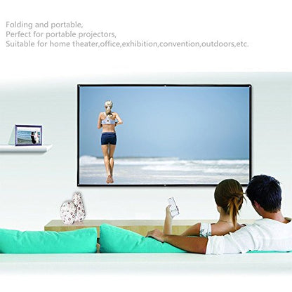 200 Inch Portable Folding Outdoor Projector Screen 16:9 Movie Screen | Big Size, Thick Canvas Material, HD Projection Movie Screen for Home Theater/School/Office/Party/Sports Events - size: 200 Inch
