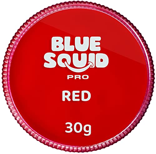 Blue Squid Face Paint Water Based Single Cake Professional Face Paint & Body Paint - Water Activated, Kids Adults Face Painting for Costume, Halloween Makeup, Cosplay - Classic Red Face Paint 30g - color: Classic Red 30g