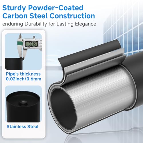 12 Pack Crowd Control Stanchion Set with 9.8ft Retractable Belt, Safety Barrier Post & 2 Pcs Sign Holder - Black Heavy Duty Crowd Control Barriers for Events, Weddings, Theaters, Exhibitions