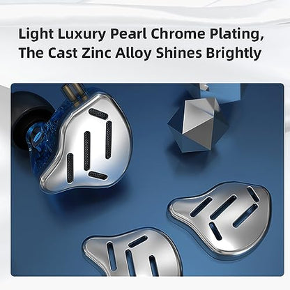 CCA KZ Zax in Ear Monitor Headphones 16 Units 7BA 1DD Hybrid Drivers HiFi IEM Earphones High Clarity Metal Gaming Earbuds with 2 Pin Detachable Cable - color: KZ ZAX Silver, size: with mic