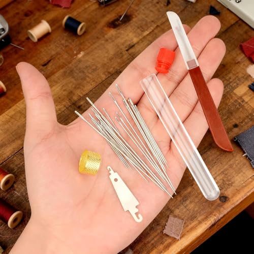 Complete Sewing Kit for Adults with 37 Stainless Steel Needles for Hand Sewing - Big Eye Steel Needles Set Includes Sewing Supplies, Thread & Portable Bag for Crafts.