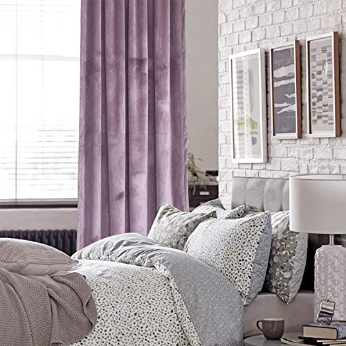 Roslynwood Velvet Lavender Curtain 63 inches Long - Curtains Light Blocking Rod Pocket Thermal Insulated Window Drapes for Dining Room/Living Room, 52Wx63L,2 Panels - color: Lavender, size: 52"W x 63"L (Pack of 2)
