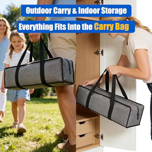 120 inch Outdoor Projector Screen with Stand, Portable Projector Screen with Carry Bag, 4K Anti Light Glare Movie Projection Screen for World Cup Indoor Room Home Theate
